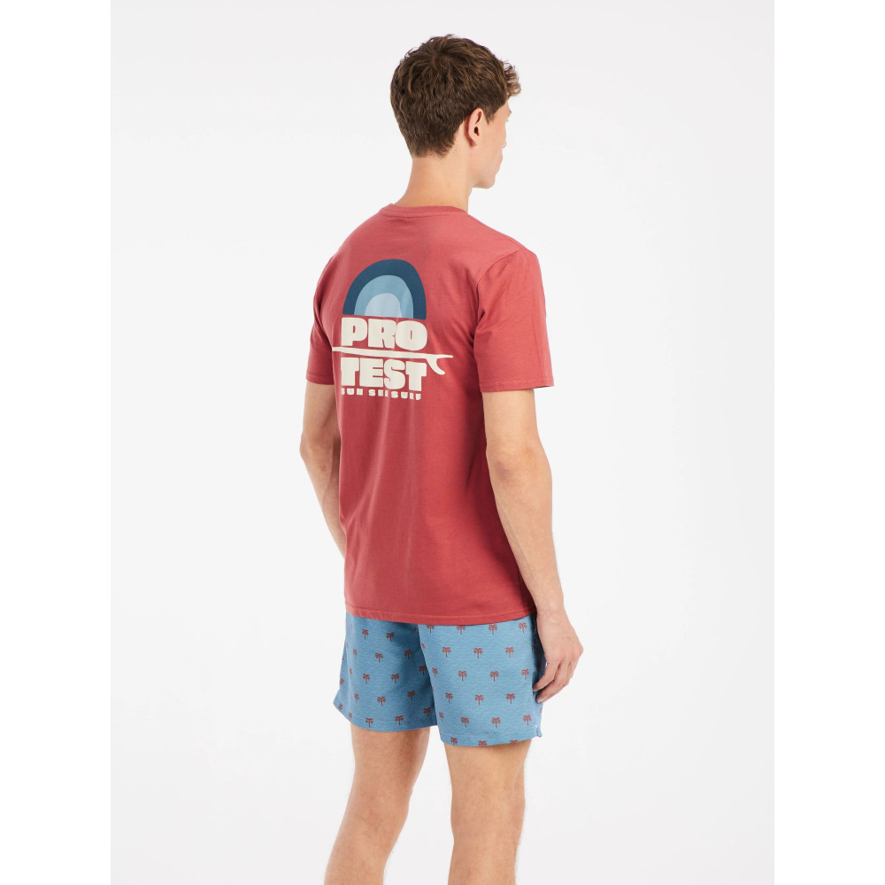 T-shirt Protest - Baio - Brick Red