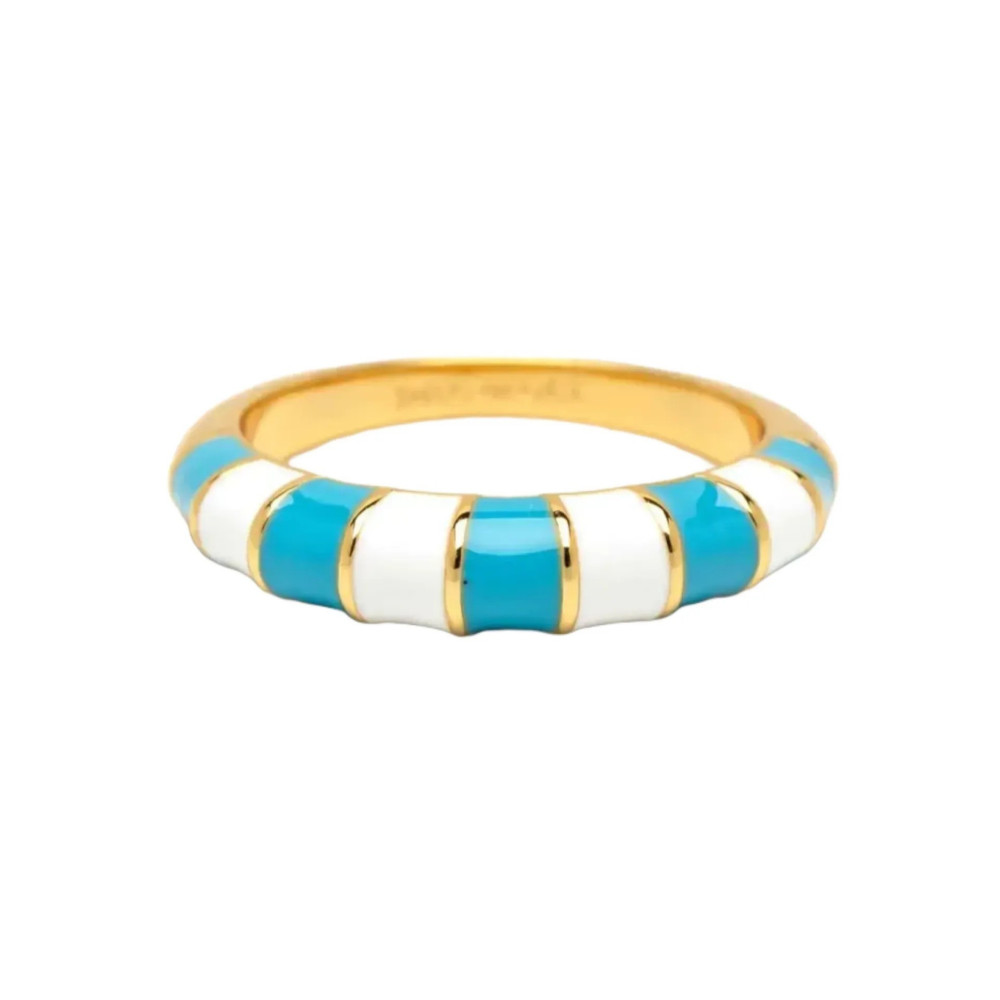 Bague Pura Vida - Enamel stripe dome - Gold